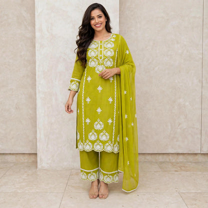 Plus and regular size Chikankari kurta set