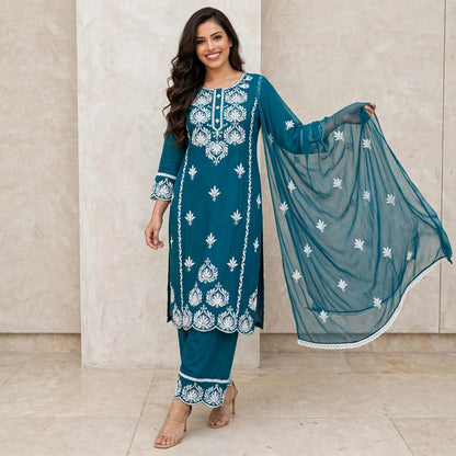 Plus and regular size Chikankari kurta set