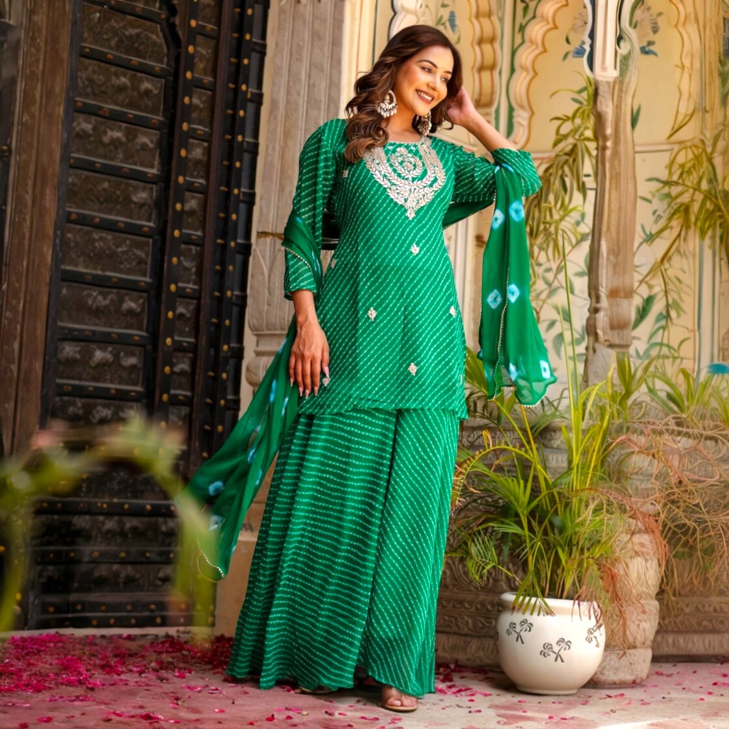Leheriya print plazzo set