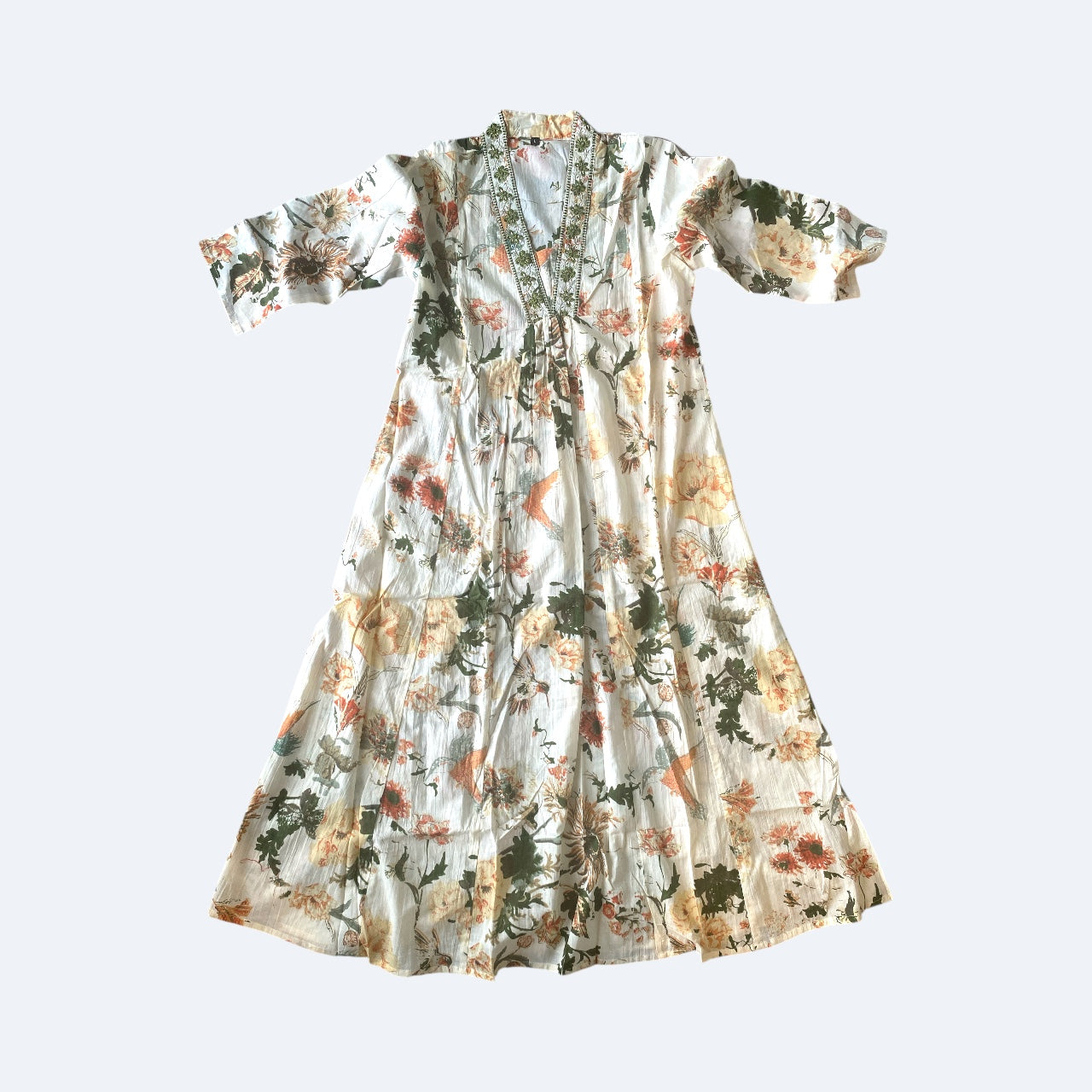 Floral print anarkali suit set