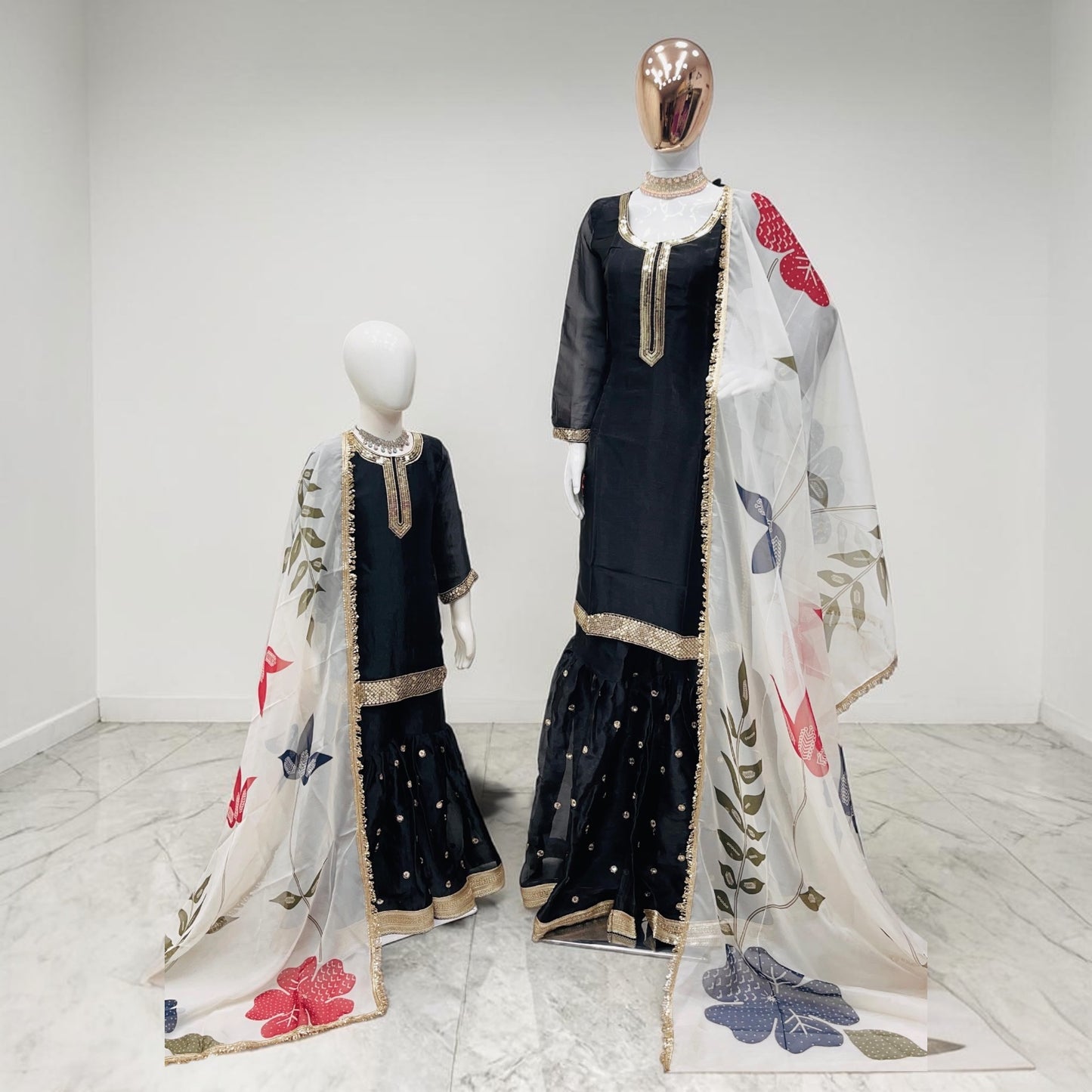 Mother-daughter sharara combo set