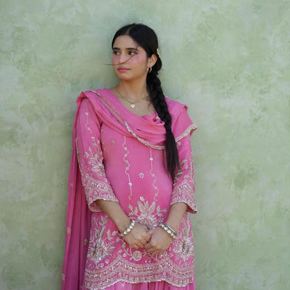 Sharara style Short kurta palazzo set