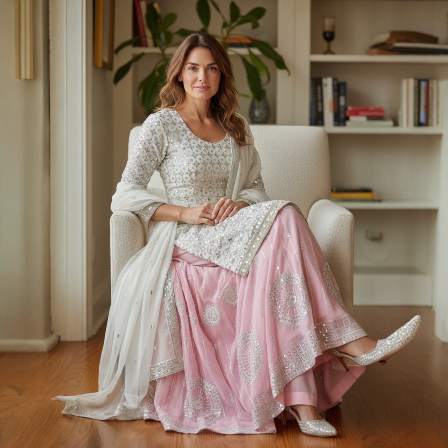 Pakistani Designer fully embroidered Sequence Work skirt lehenga