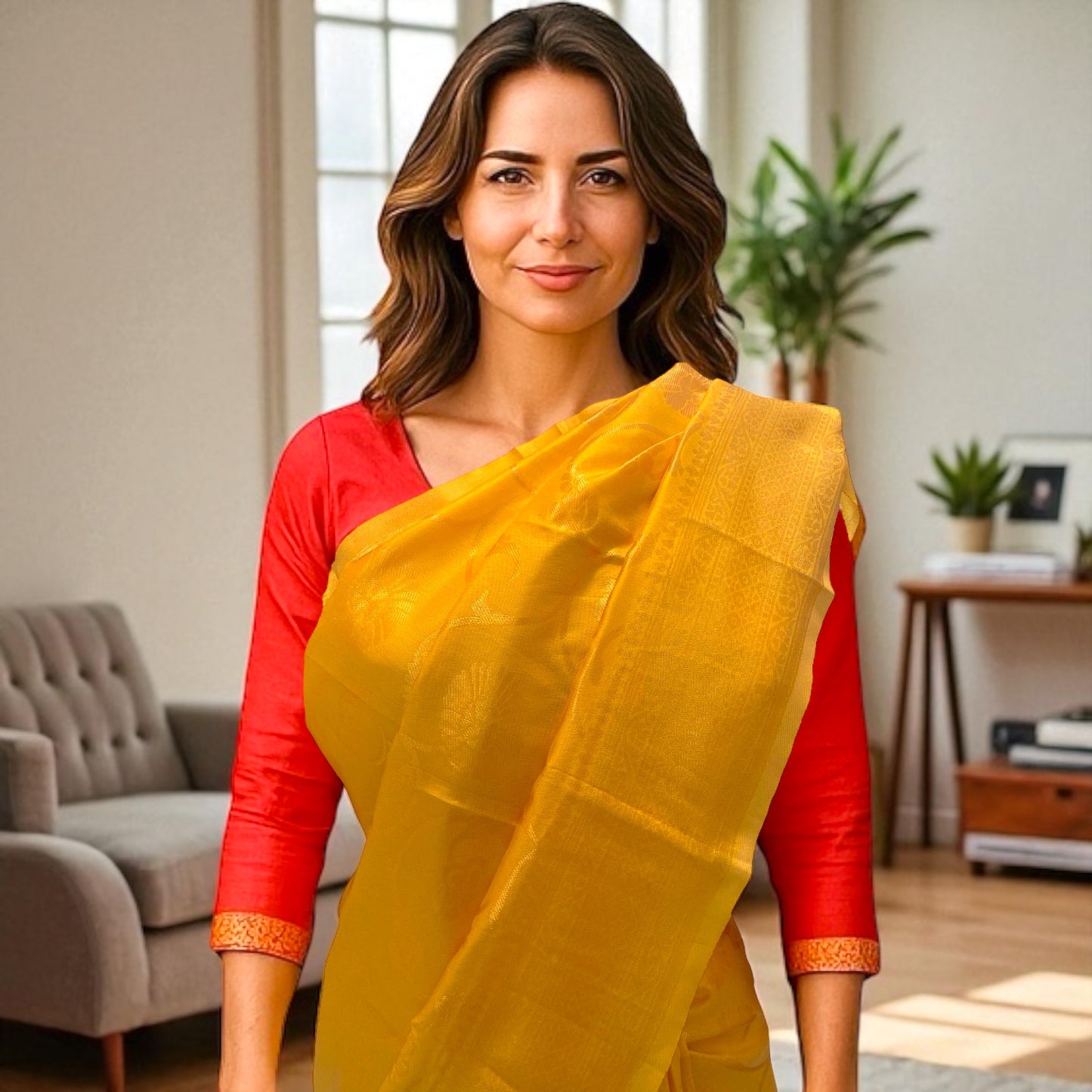 Banarasi sari set with blouse