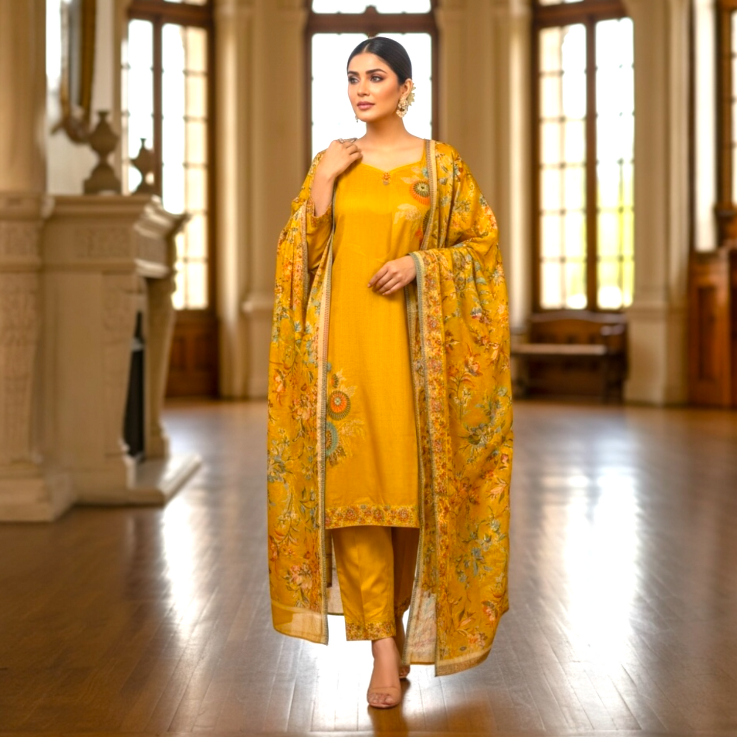 Customized floral kurta set