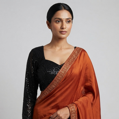 Festive style embroidered and sequined blouse