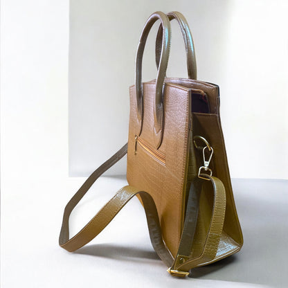 Croc-embossed leather bag