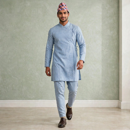 Elastic-waist Daura suruwal gorkhali ethnic suit/Coats and hat not included