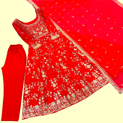 Floor-length Anarkali gown set
