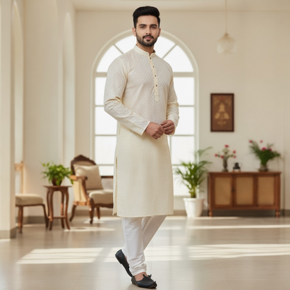 LAKHNAVI EMBROIDERED SEQUIN KURTA