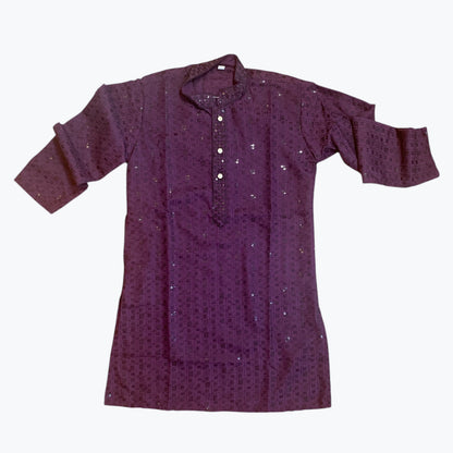 Chikankari father-son family combo set