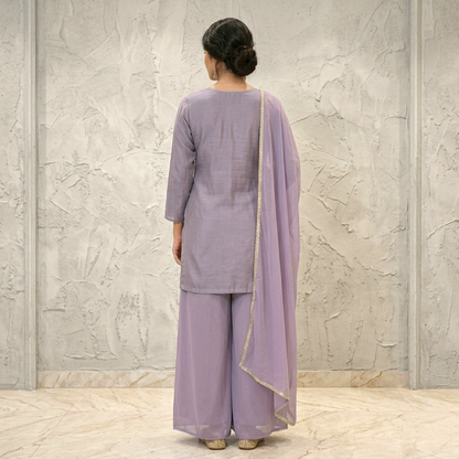 Plus size embroidered palazzo kurta Set
