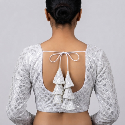 Festive style embroidered and sequined blouse