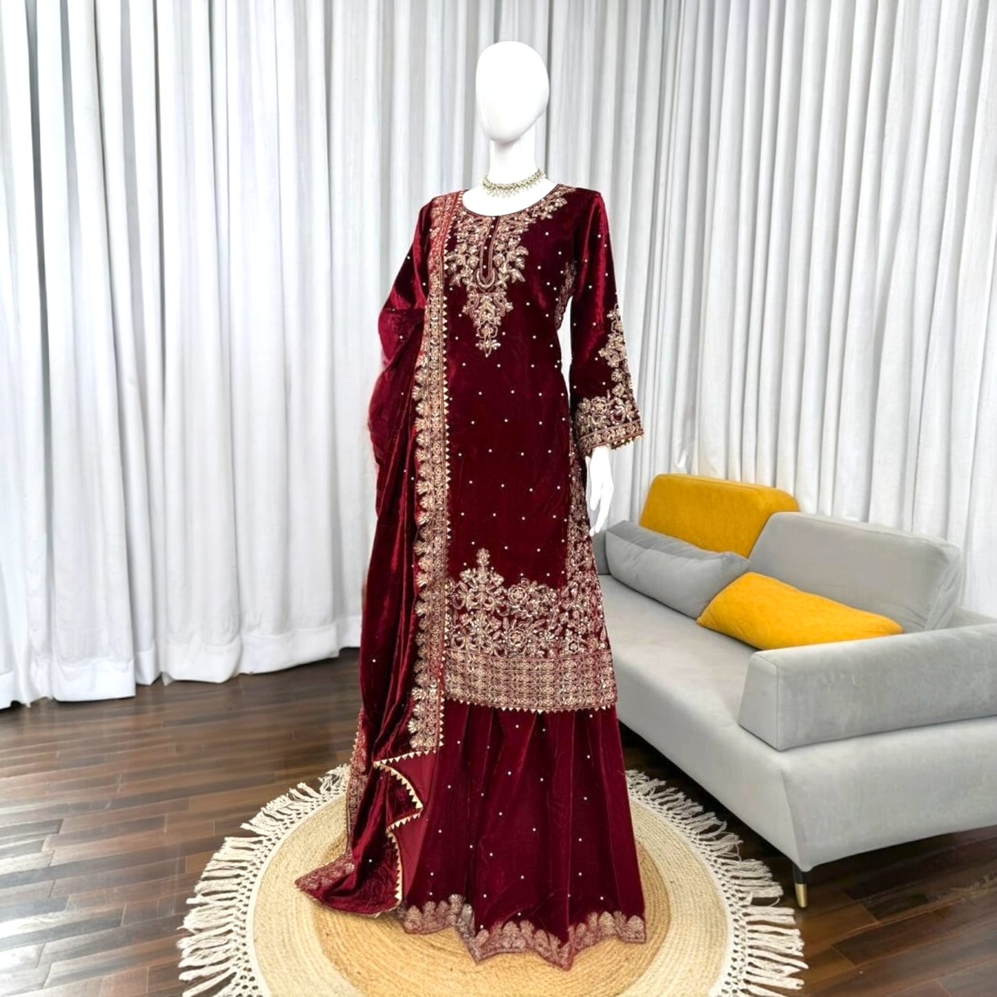 Heavy work sharara set