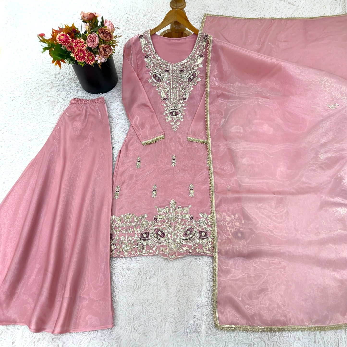 Urmee Embroidered palazzo suit
