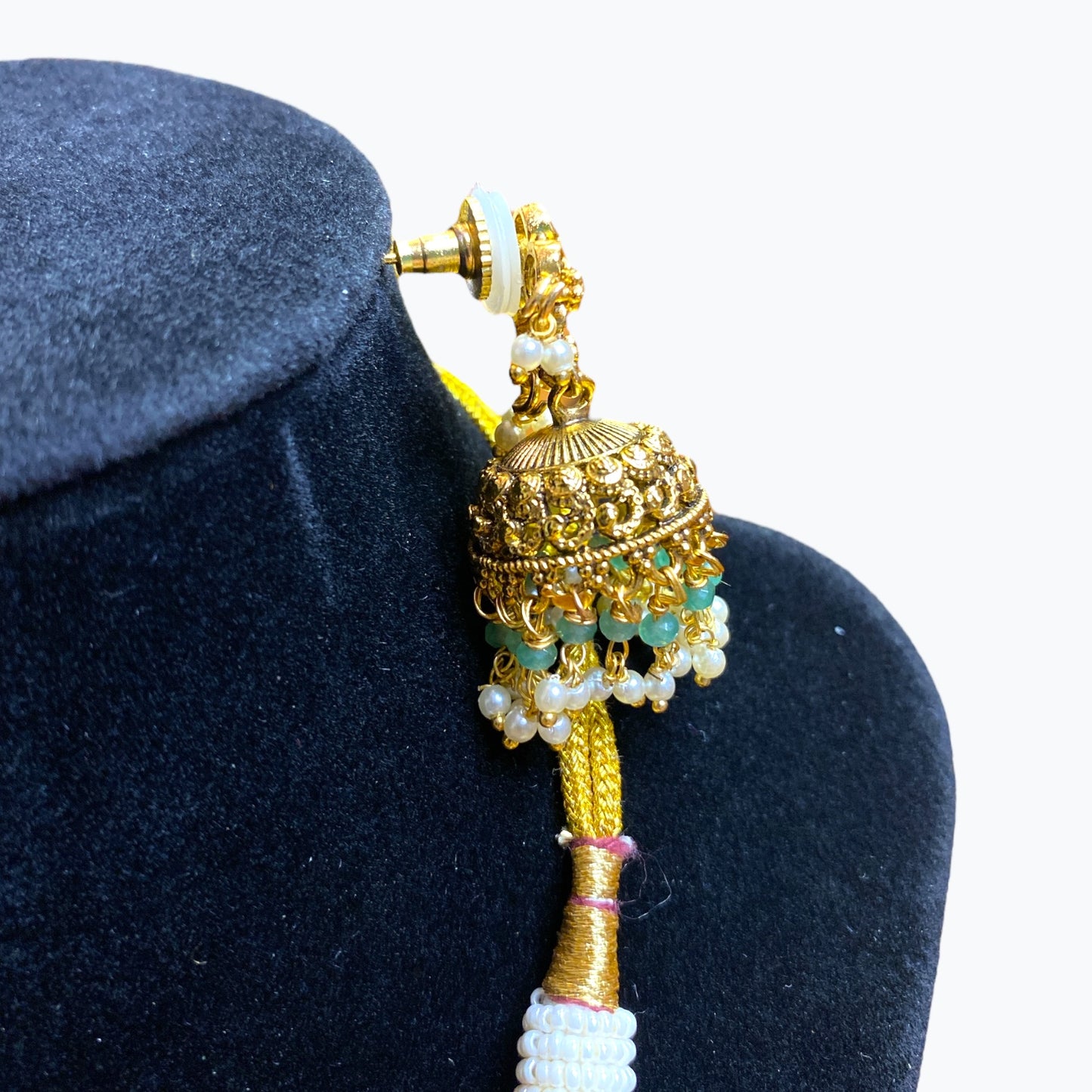 Temple necklace and earrings set