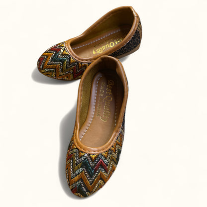 Zigzag Zari work shoes