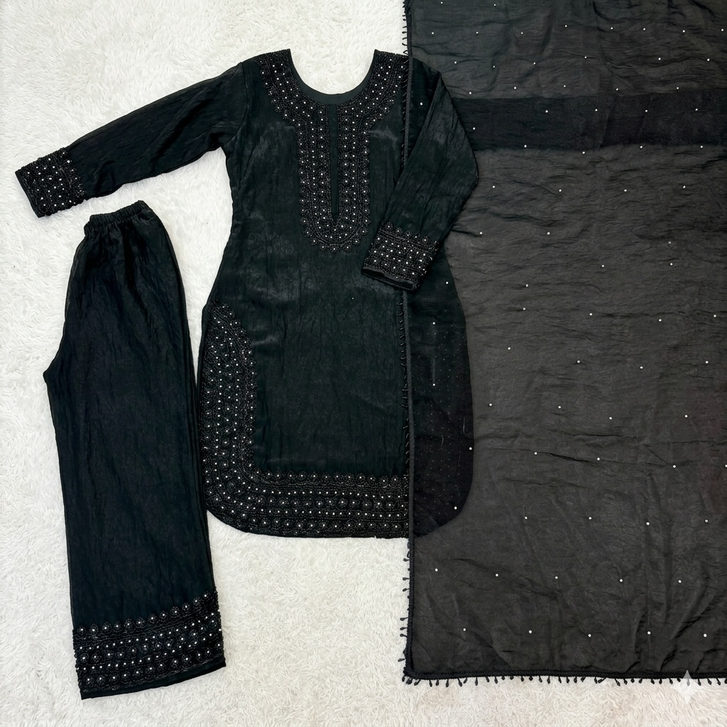 Heavy beaded and salwar kameez palazzo set