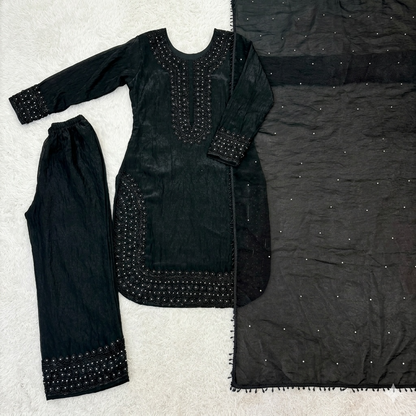 Heavy beaded and salwar kameez palazzo set