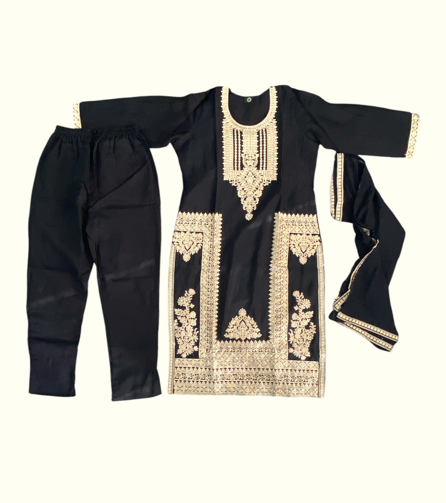 Silk zari work kurta