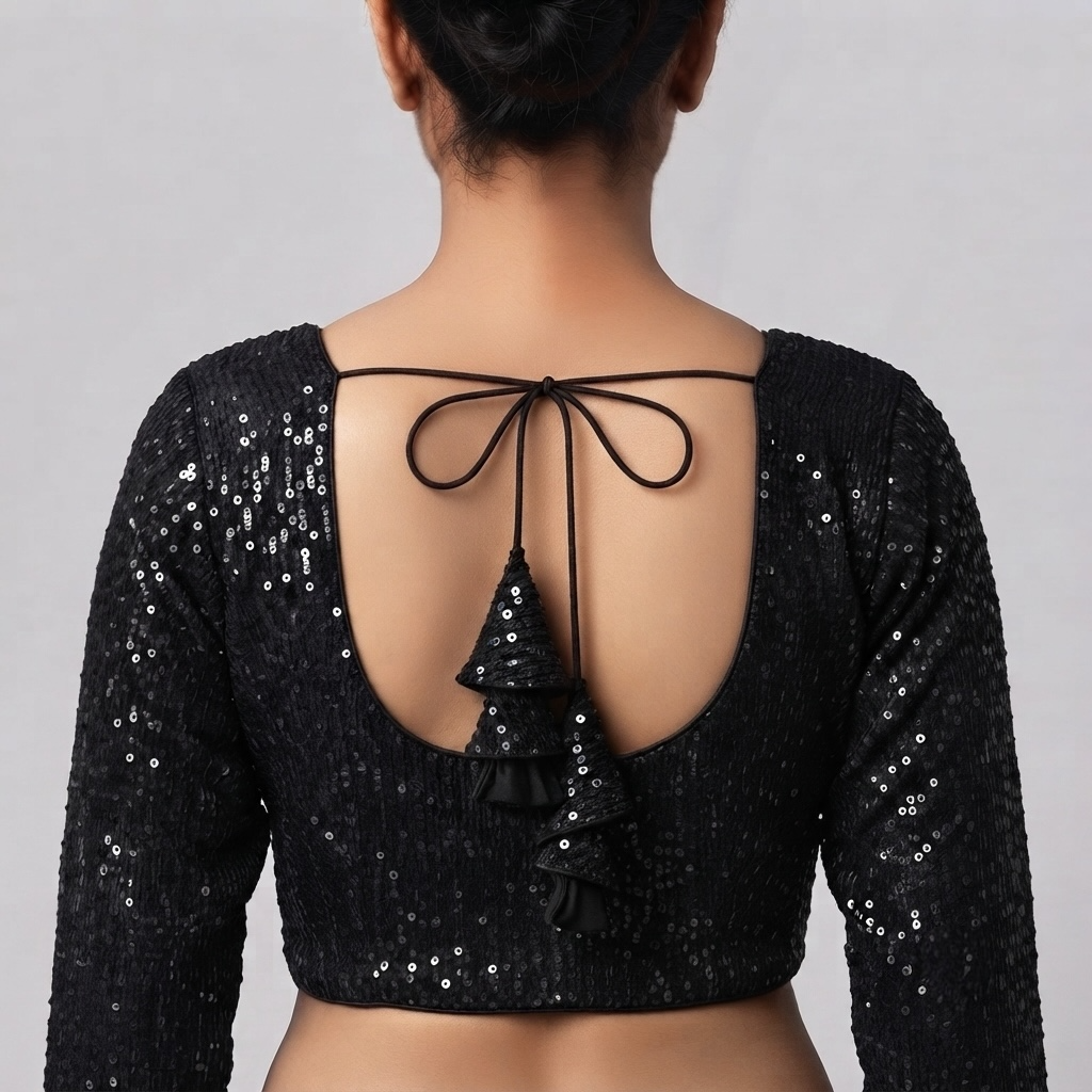 Festive style embroidered and sequined blouse