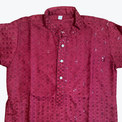 Chikankari father-son family combo set