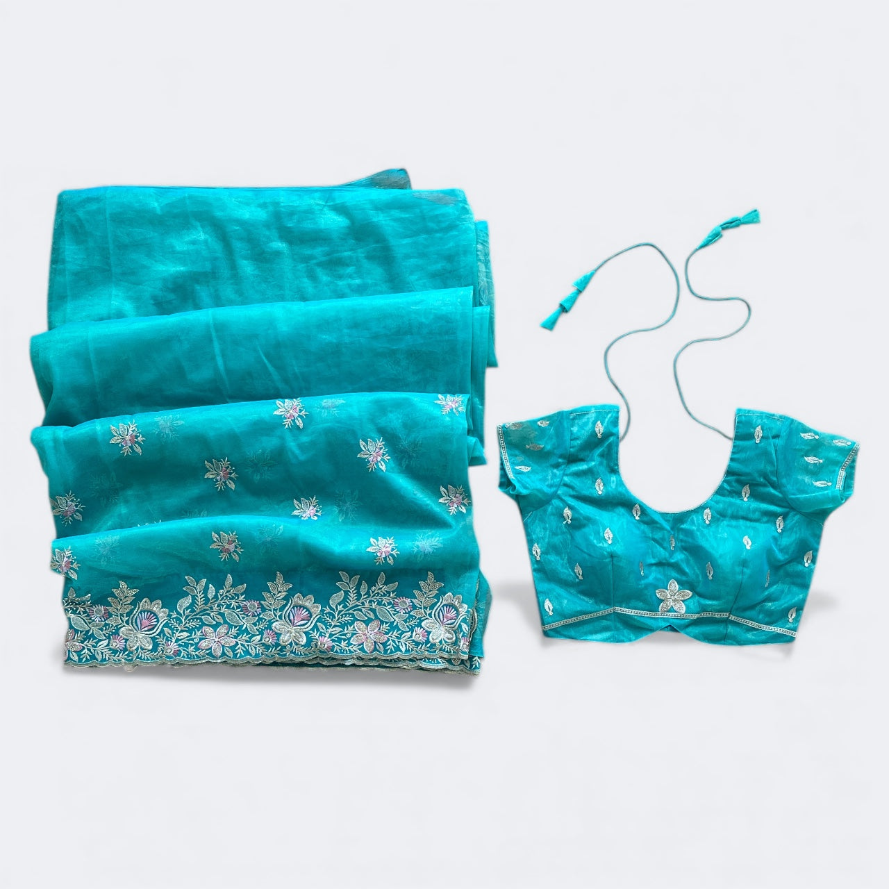Floral boutique saree with blouse set