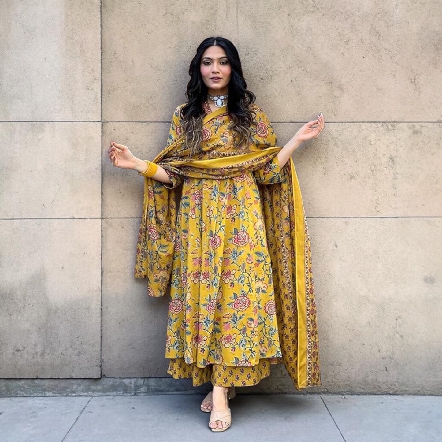 Jaipuri-style anarkali suit set