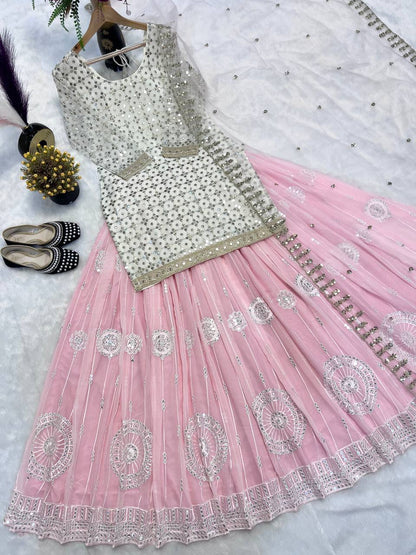Pakistani Designer fully embroidered Sequence Work skirt lehenga