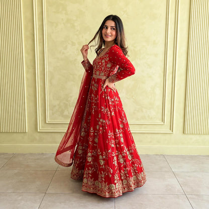Floor-length Anarkali gown set