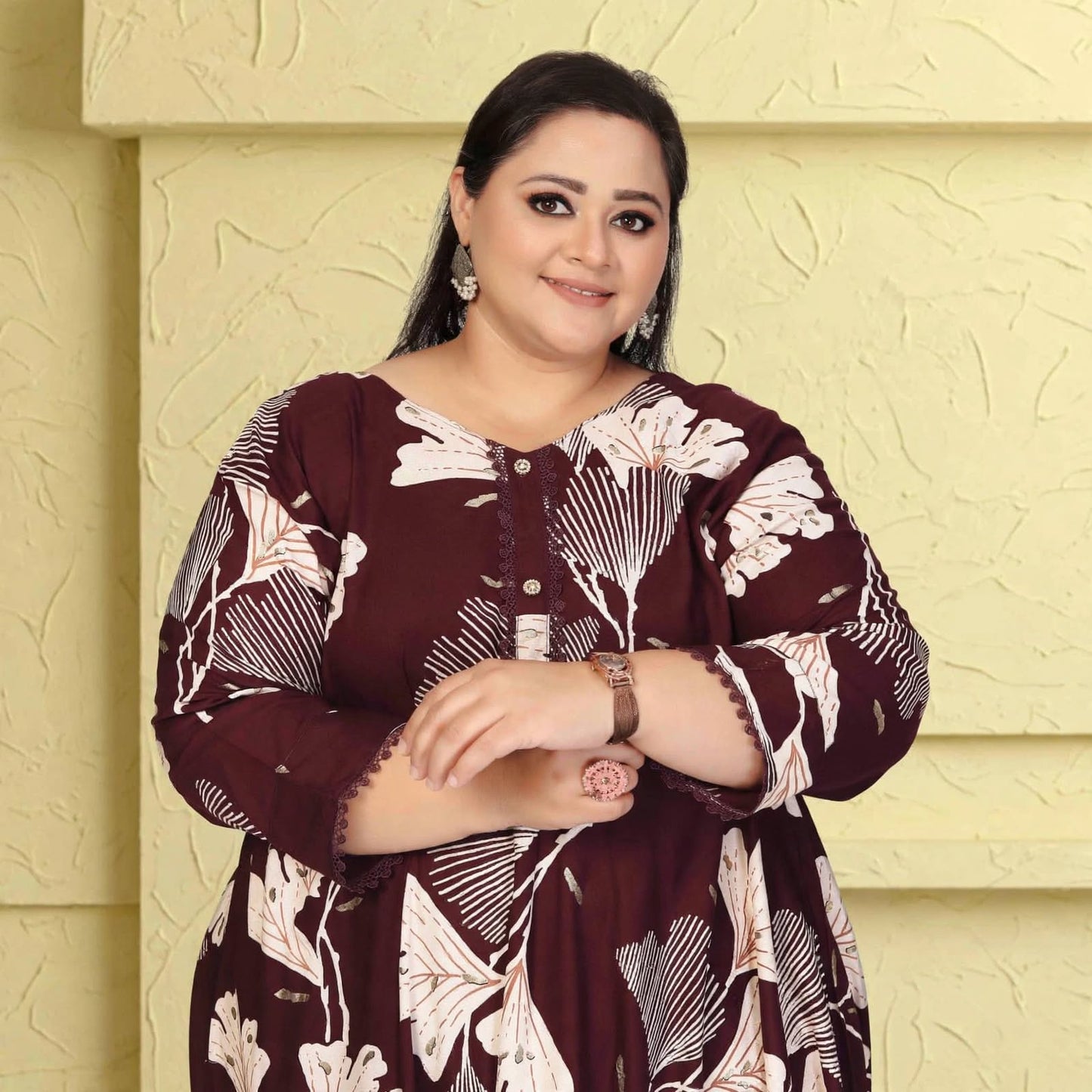 Plus size lightweight floral gown
