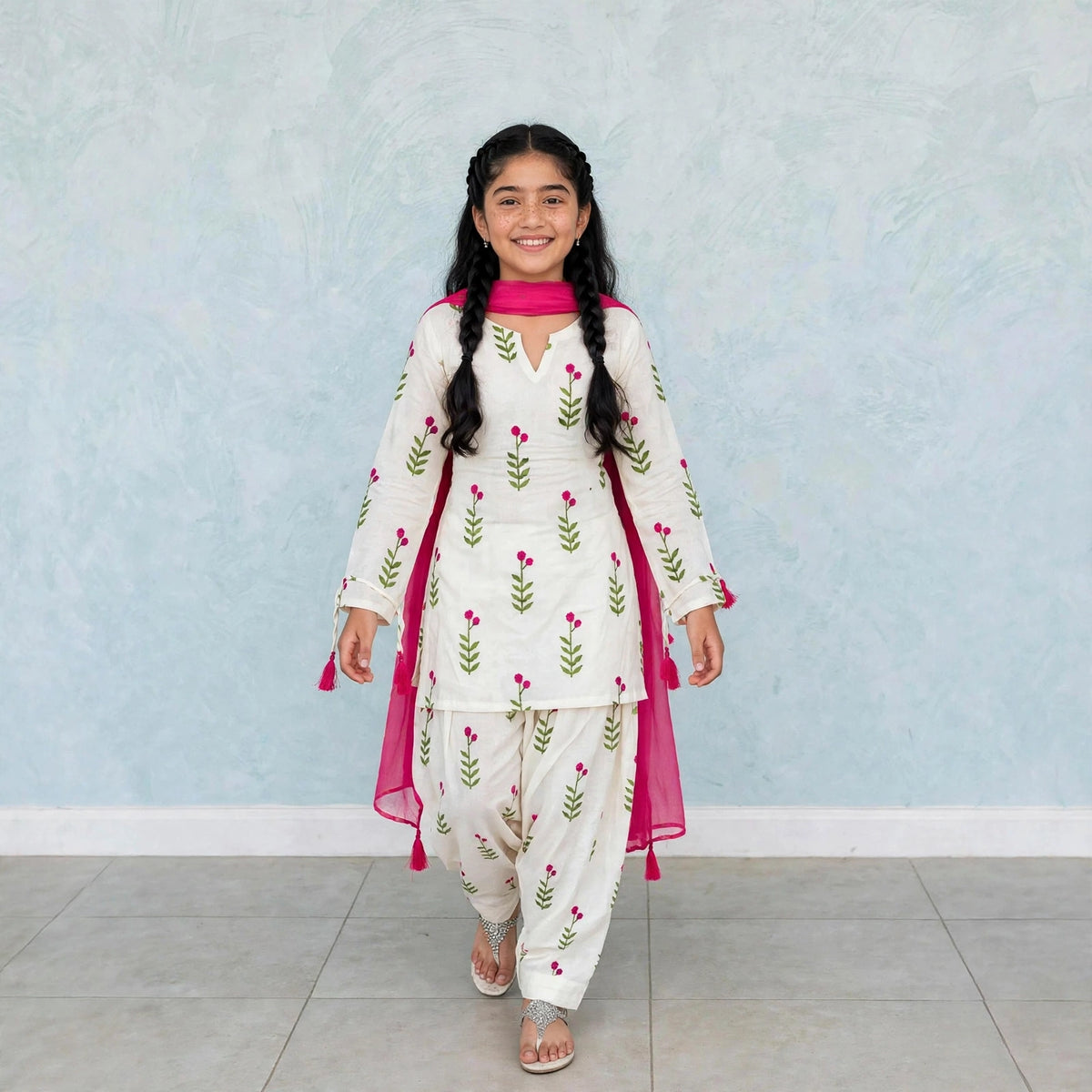 Farshi Salwar mother-daughter matching set