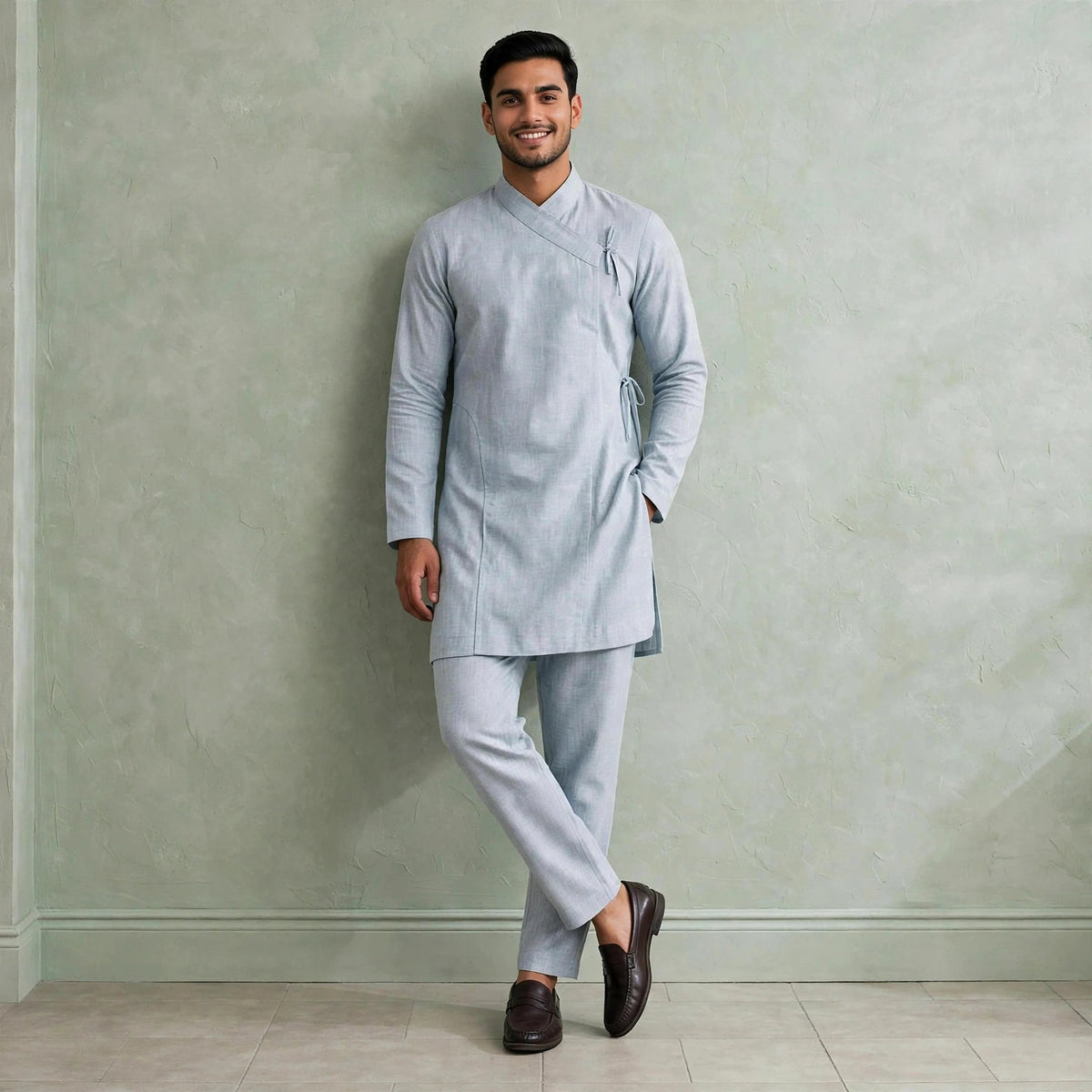 Elastic-waist Daura suruwal gorkhali ethnic suit/Coats and hat not included