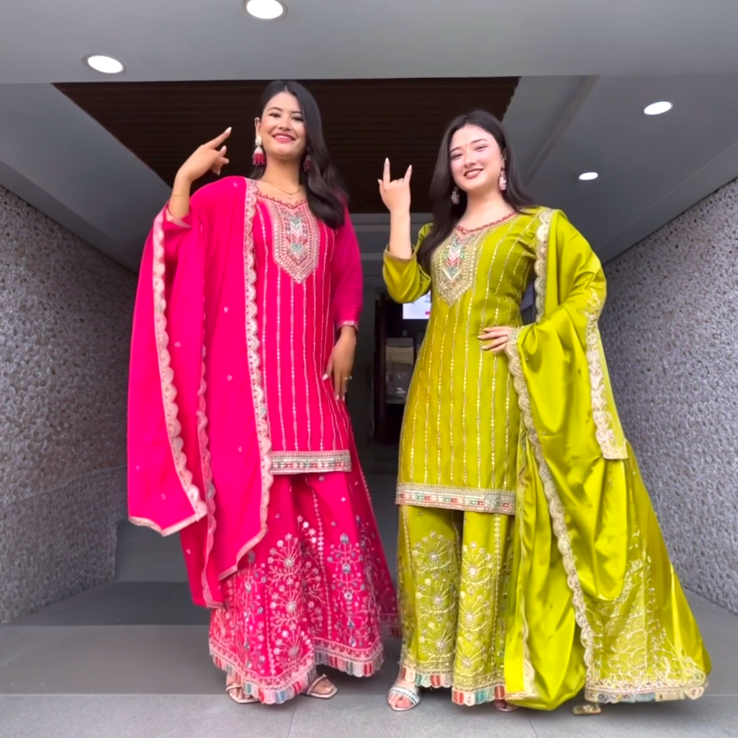 Heavy Embroidered designer Sharara Suit Set