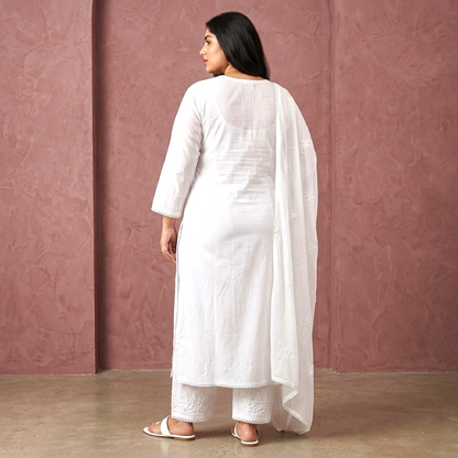 Plus and regular size chikankari palazzo kurta set