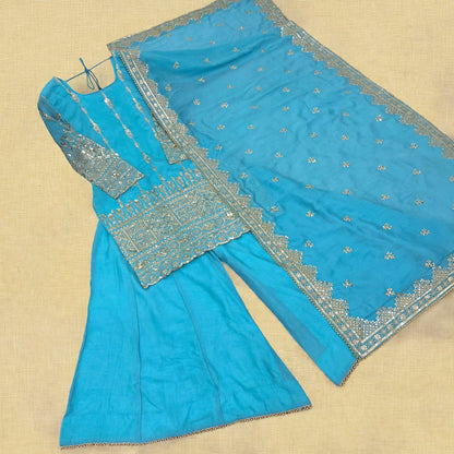 Sequence Embroidery Palazzo kurta Set