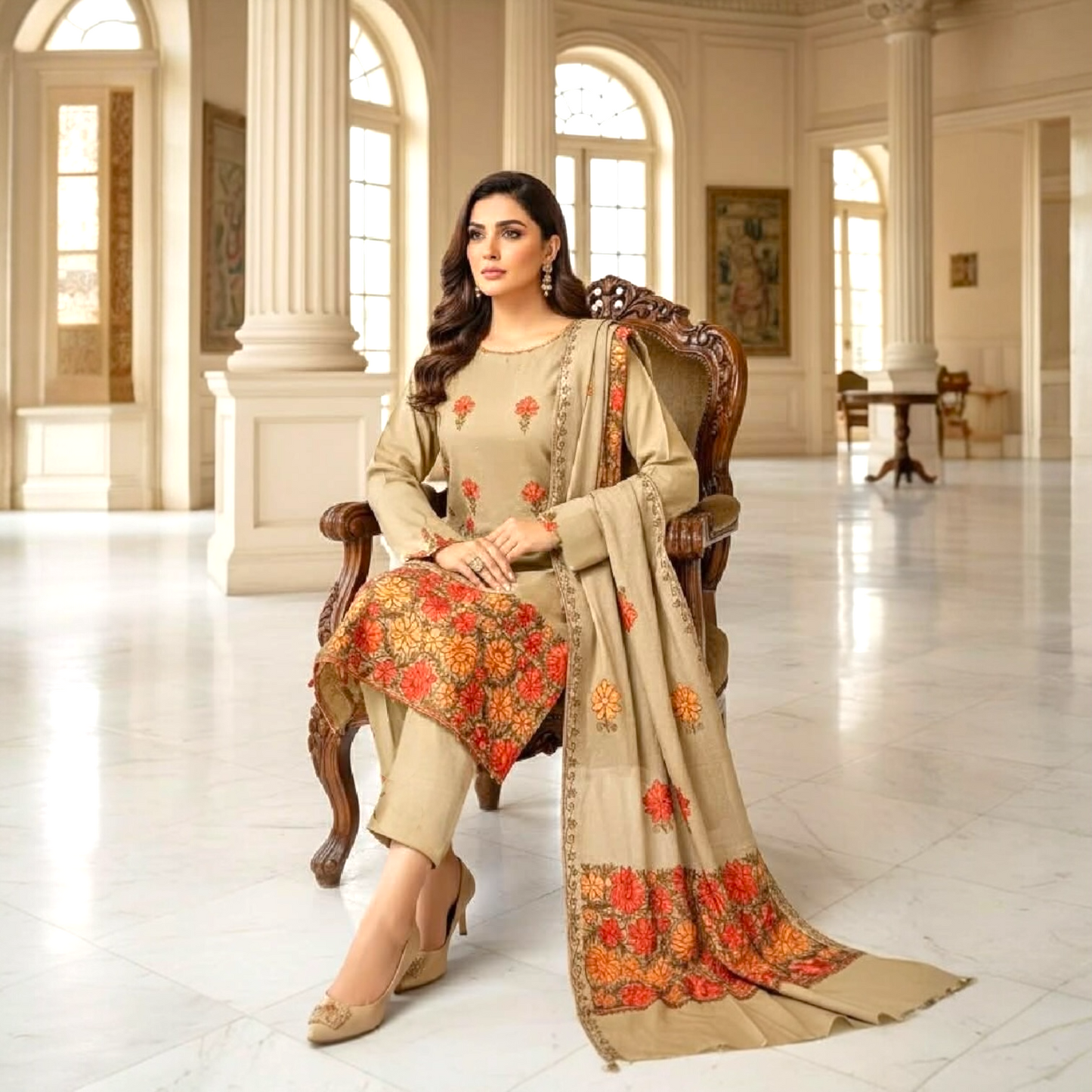 Customized floral kurta set