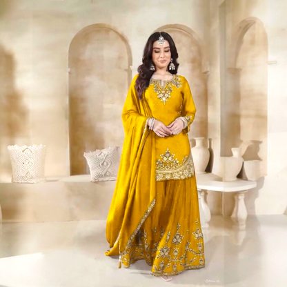 Plus size fancy designer sharara set