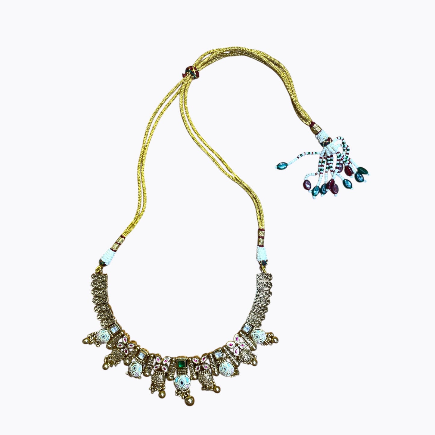 Ethnic looks temple necklace and earrings set