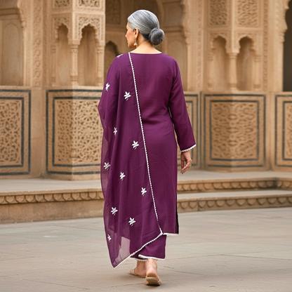 Plus size chikankari palazzo set