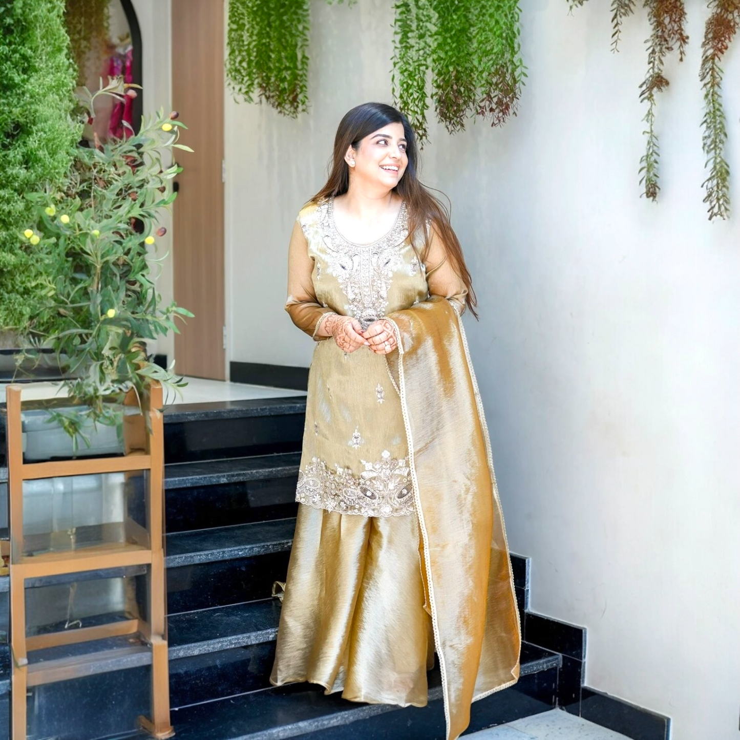 Urmee Embroidered palazzo suit