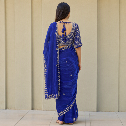 Ready to wear sequined saree and blouse set