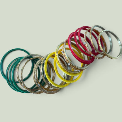 Gurudev fabric and metal bangles