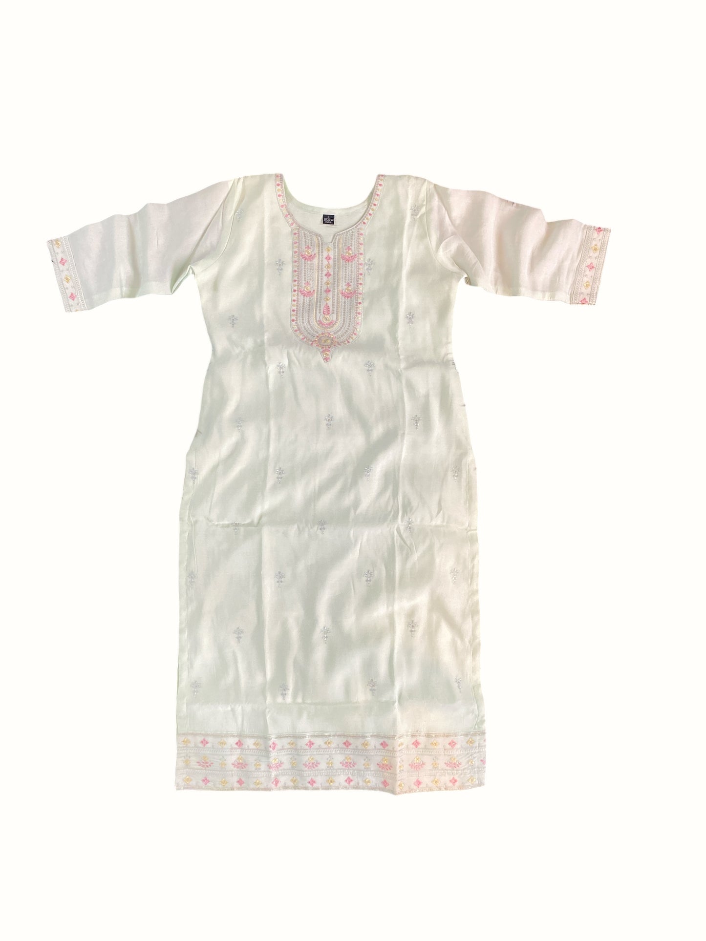 Embroidered straight kurta 3 piece set