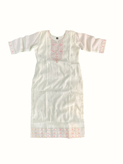 Embroidered straight kurta 3 piece set