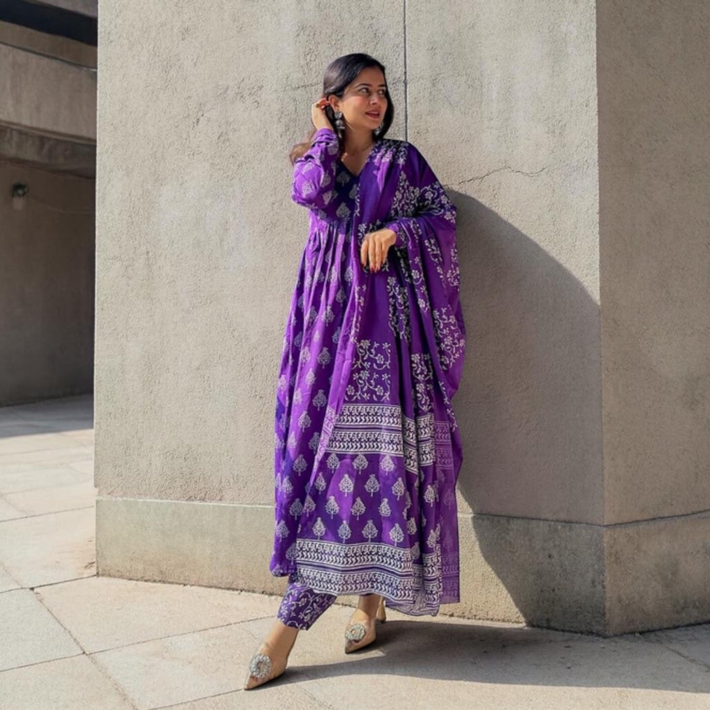 Jaipuri-style anarkali suit set