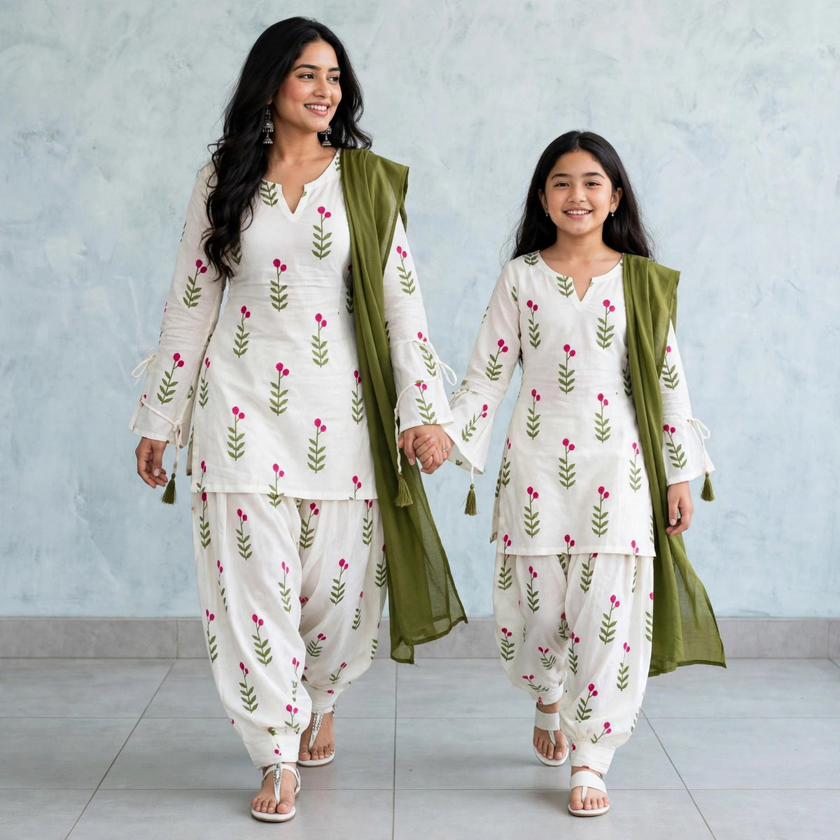 Farshi Salwar mother-daughter matching set