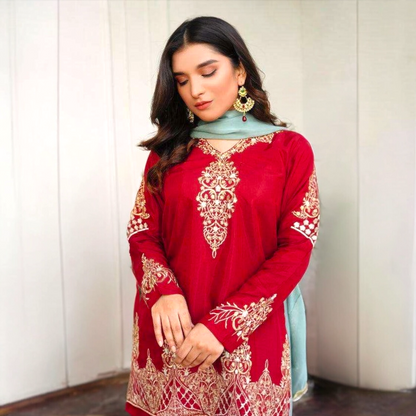 Mother-Daughter combo Set with Embroidery and Sequence Work