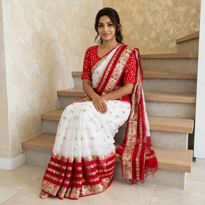 Banarasi Ivory-Alta designs saree only