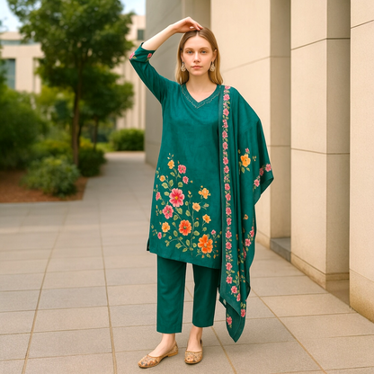 Floral straight kurta set
